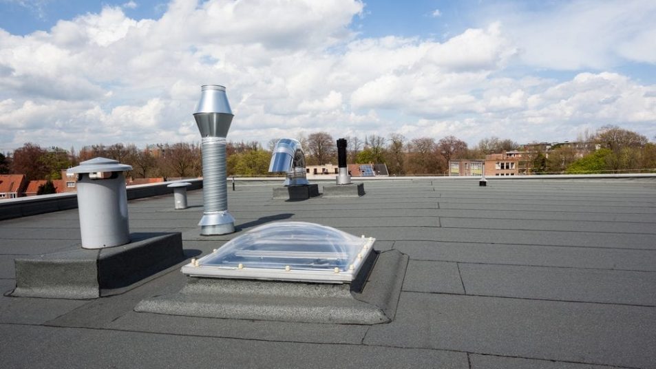 image of newly installed commercial flat roof